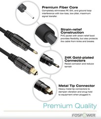 FosPower 10 FT Toslink to Mini SPDIF Fiber Optic Digital Optical Audio Cable
