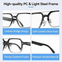 Aviator Smart Glasses for Men & Women, Audio Bluetooth Glasses, Wear Induction