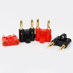 10 Pcs 4mm Gold Plated Dual Banana Plugs Screw Type Speaker Wire Cable Connector