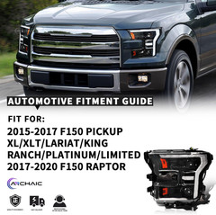 2015-2017 F150 2017-2020 Raptor Projector Headlight Pair–Compatible