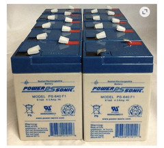 Power-Sonic PS-640 F1 6V 4.5Ah SLA Sealed Lead Acid Rechargeable battery x10