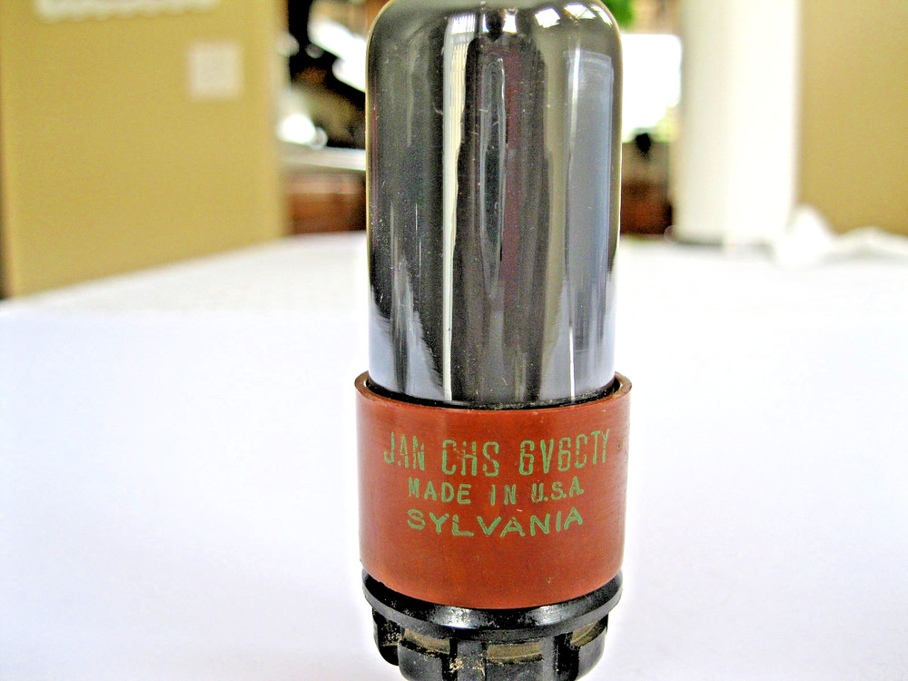 SYLVANIA JAN-CHS 6V6GTY/6V6 AUDIO VACUUM TUBE BROWN BASE TV-7 TESTED STRONG.