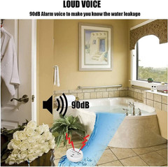 Water Leak Alarm Sensor, Battery Operated Leak Alert, 90Db Water Detector F