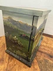 Hand Painted Hunt Scene CD Cabinet + 32 CDs (Mariah Carey, Santana,George Jones