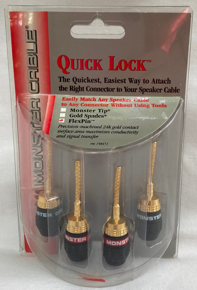Monster Quick Lock Flex Tip Modular Speaker Cable Termination z2 bi-wire biwire