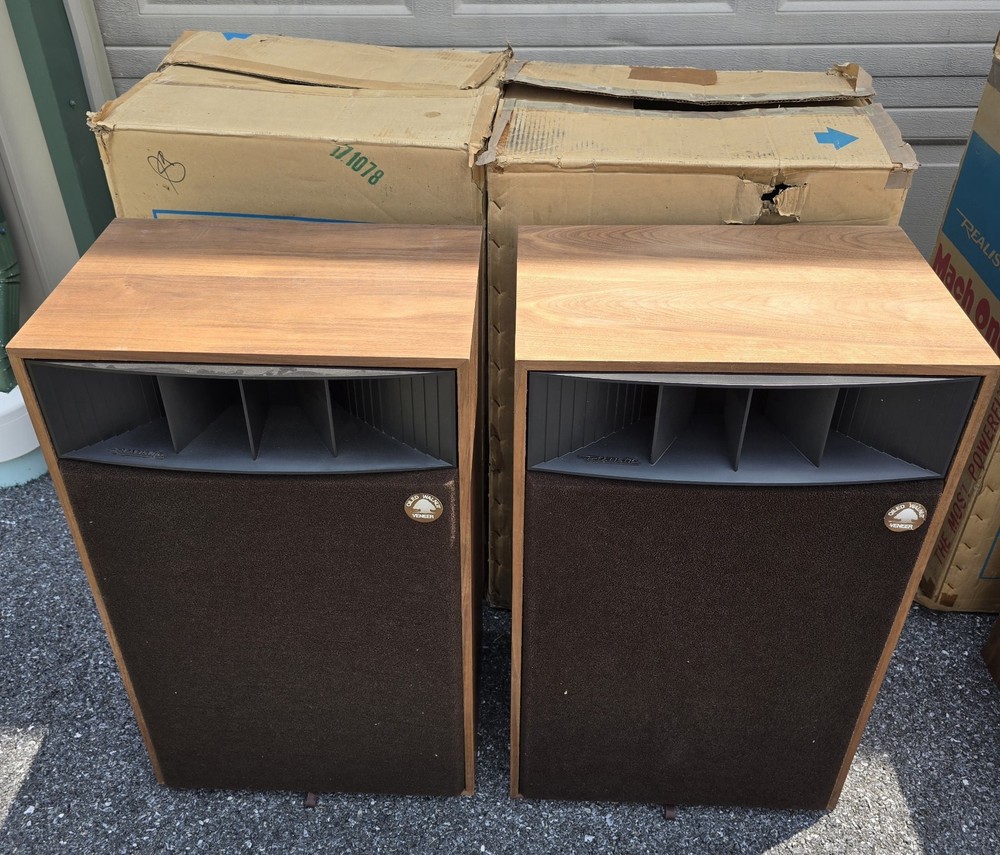 (2) Vintage Radio Shack Realistic 3-way 160w Mach One 40-2024A Speaker w/ Box #1