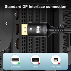 4K Display Port DP to DP Cable 60Hz 2160P 25.92Gbps HDR Audio Video Adapter PC