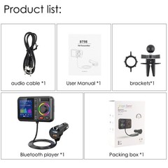 Car FM Wireless Bluetooth Transmitter MP3 Player 2USB Fast Charger Adapter USA~