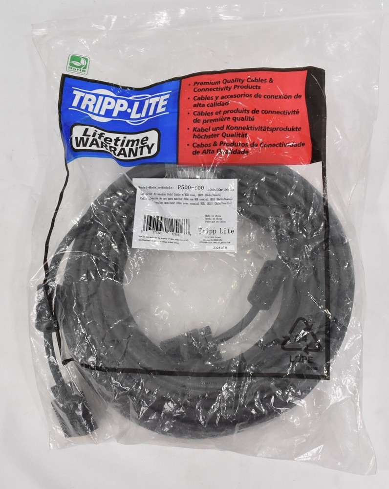 Tripp Lite 100′ Foot SVGA VGA Monitor Externsion Cable Female x Male P500-100