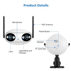 Wifi/PoE Panoramic 8MP 180° Dual Lens Full Color IR IP Camera Bullet iCSee/XMEYE