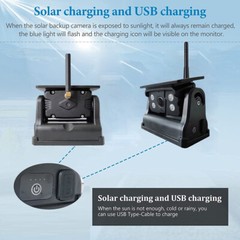 Wireless WiFi Solar Panel Battery Hitch Backup Camera Magnetic For iOS Android
