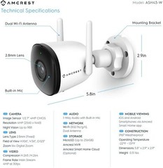 Amcrest Smart Home Wifi 4MP Outdoor Security Camera Wireless System w/ Mic –