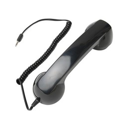 Retro Phone Handset Radiation-Proof Receiver For Mobile/PC (Black)