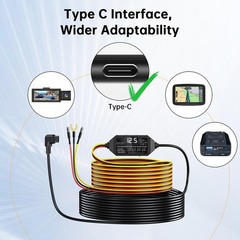 Universal Dash Cam Hardwire Kit 12-24V Mini USB Hard Wire Cable Fuse for Car