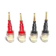 Suanqi Flex Pin Banana Plugs to 4Mm Female Banana Jack Speaker Audio Adapter for
