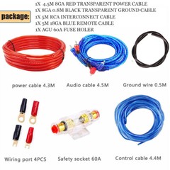 Car Audio Cable Kit 1500W Amp Amplifier Install RCA Subwoofer Sub Wiring 8 Gauge