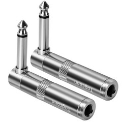 Togconn 90 Degree 1/4 Inch TS Audio 2 Pack, 6.35mm Male to Female