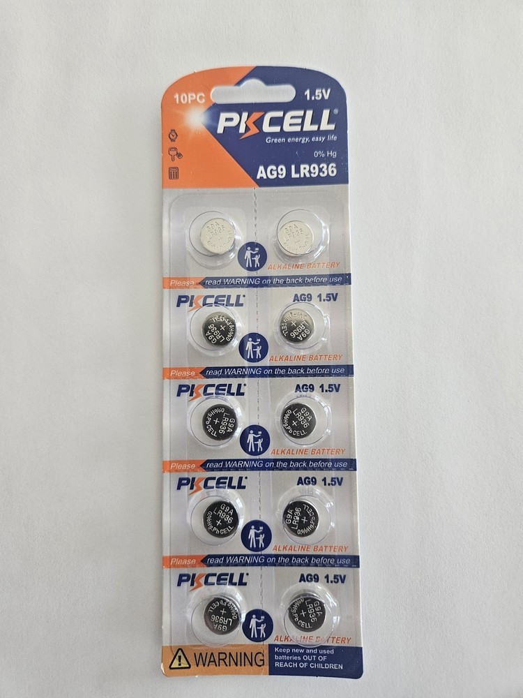 Fast Ship-10-Pcs.-New-AG 9 -Alkaline-PKcell Battery-1.5V-LR-936-Date2027