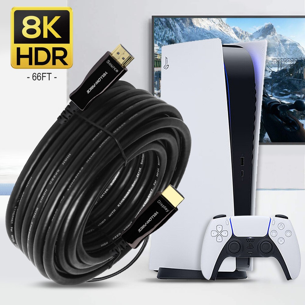 Premium Cord 8K Optical Active Ultra Hi-Speed HDMI 2.1 Cable 25ft 30ft 50ft 66ft