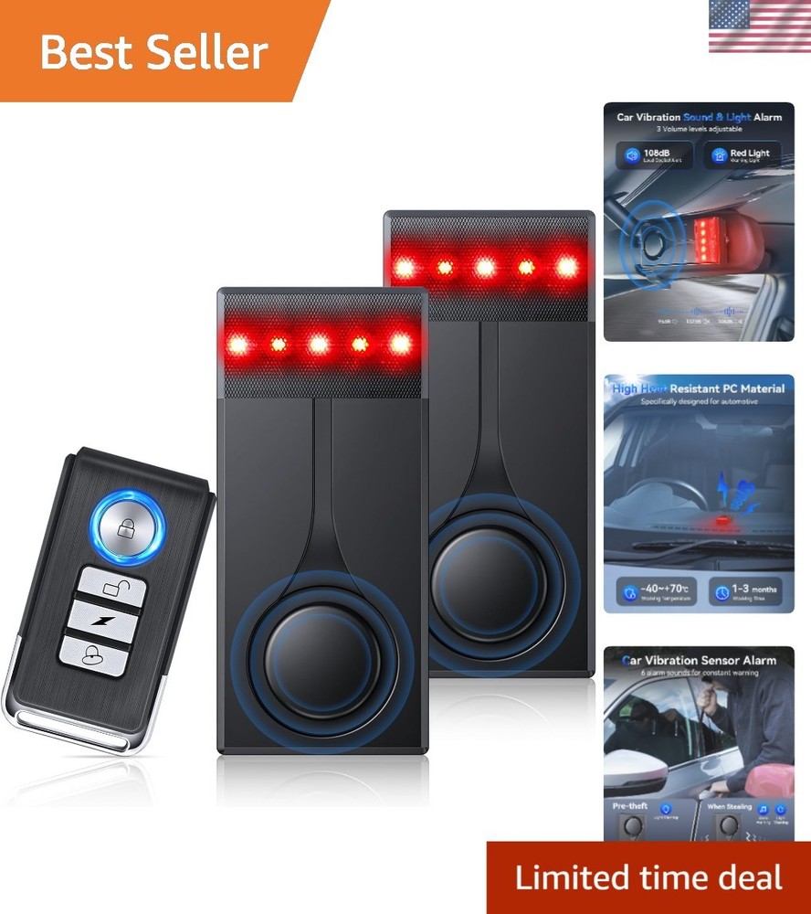 Magnetic Install 108dB Car Alarm System – Remote Controlled Anti-Theft Device