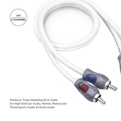RECOIL RMI21 Tinned OFC 2 Channel 1ft RCA Audio Interconnects Cable