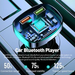 Wireless Bluetooth 5.0 Car Hands-Free FM Transmitter Adapter 2USB PD Charger US