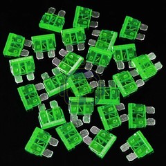 25Pcs Medium Blade Fuses Assorted Kit 30A Car Auto Van Truck Boat 12V 24V