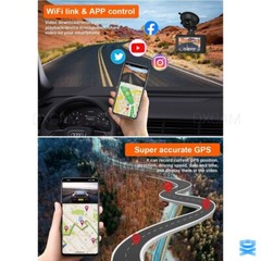 4K Dash Cam Wifi UHD 2160p Front Rear Dual Camera DVR Car Recorder HD Video