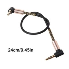 24cm 90?? Bending Car Aux Cord for Mobile Phone Stereo Speaker Headphone