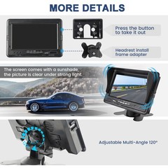 Eway 7 Inch Tft Lcd Monitor Quad Split View Hd Full Color 7 Display Screen Rca
