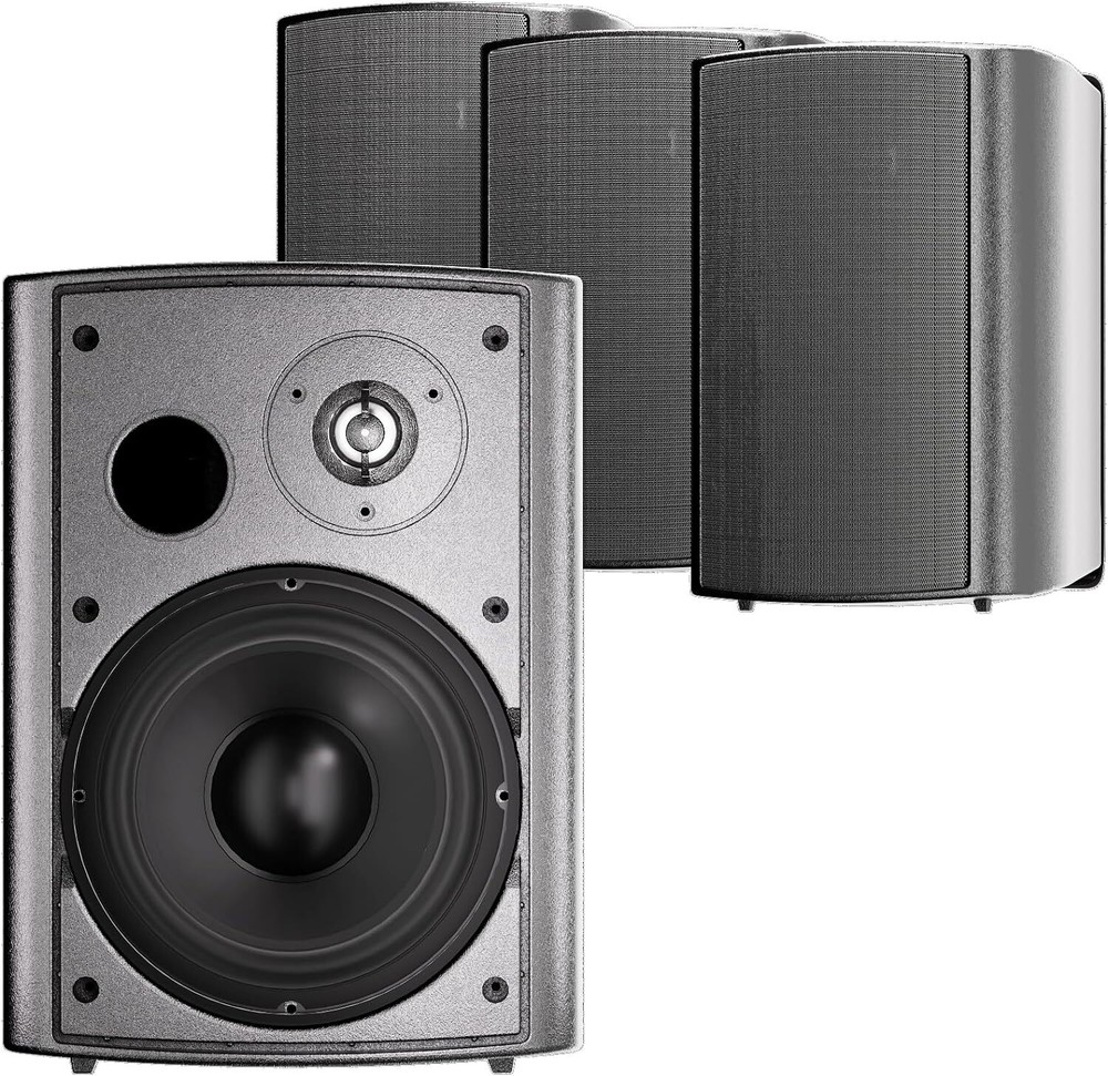 4 Pack 6.5″ Outdoor Patio Speakers 800W Wired Waterproof Wall Mount Passive Bass