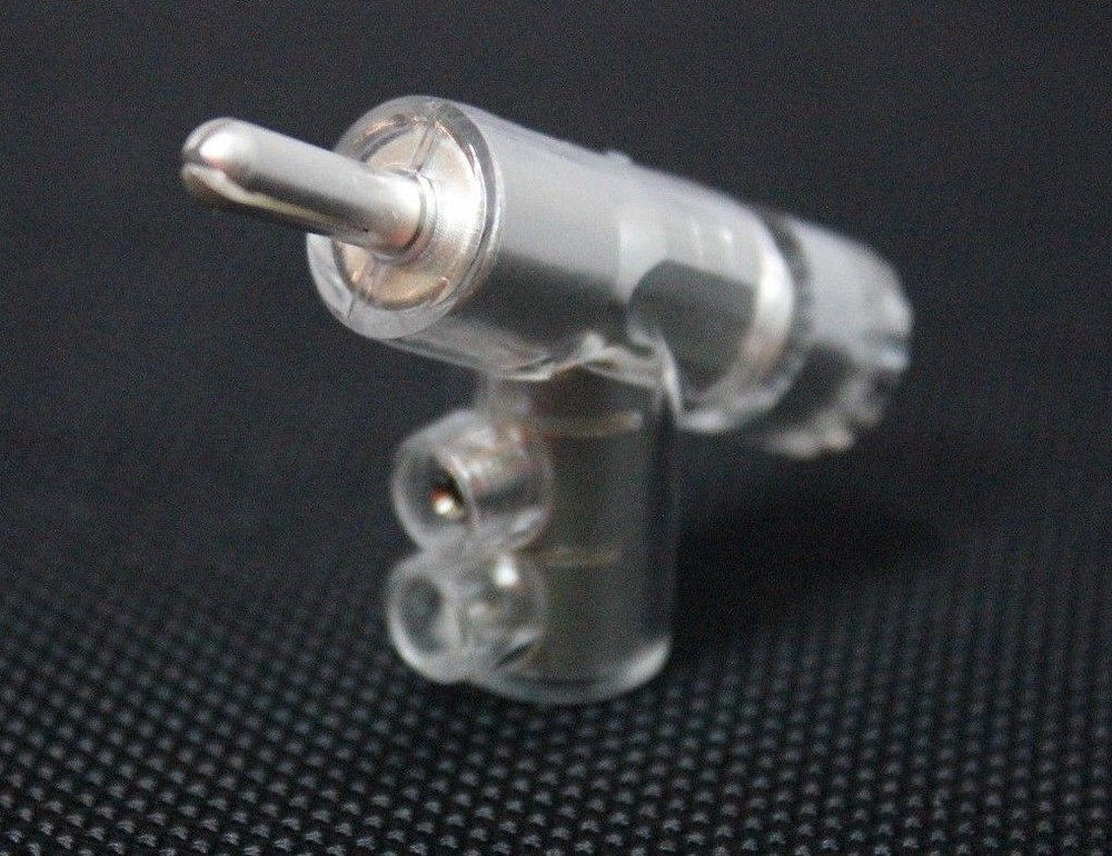 2 pk (1 pair) Silver Plated Locking Speaker Cable Banana Plugs RoHS Compliant