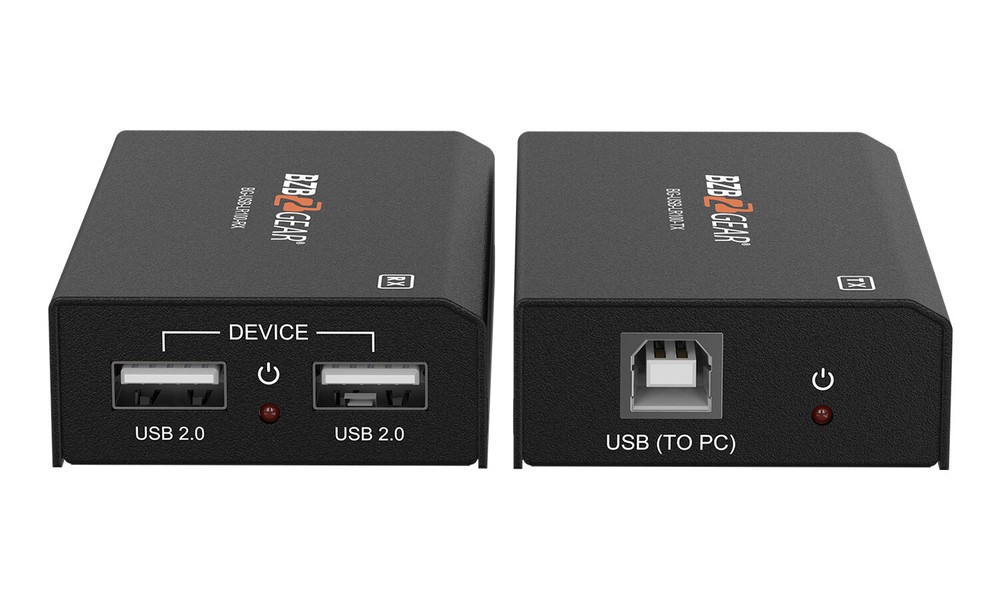 BZBGEAR 2-Port USB 2.0 Extender over a Single CAT5E/6/7 Cable up to 330ft
