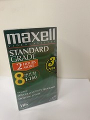 Maxell T-160 VHS Blank Tapes (Up To 8 Hours Per Tape) , BN Sealed 3 Pack