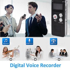Digital Voice Recorder Built-in Microphone Speaker, Audio MP3 Player 8GB