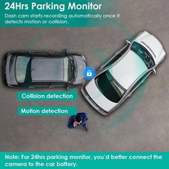 4K Dash Cam Front Rear and Inside Dash 3-Camera Free 32GB TF Card G-Sensor