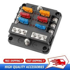 6 Way Car Boot Power Distribution Fuse Holder Box Block Panel Board US 6 Way