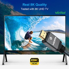 HDMI Cable 3FT HDMI 2.1 48Gbps 8K@60Hz 4K@120Hz 240Hz UHD HDTV Dolby HDCP eARC