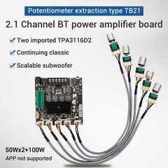 1Pc 4~8Ω Power Amplifier Board Module 2.1 Channel 50W*2+100W Bluetooth aa