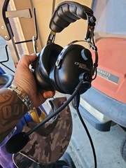 Crazed Pilot Black Aviation-Style Headset & Boom Mic