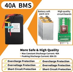 48v 20Ah Lit/hium Lifepo4 Bi-ke Battery Pack for El/ec tric Motor 1000W 30A BMS