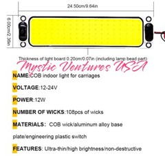 BIG 12-24V 108 LED Car COB Light Bar Box Van Truck LED Camper Trailer RV Shed