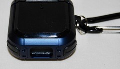 New Navy Blue & Black Hard Plastic AirPods Protective Case with Carabiner Clip