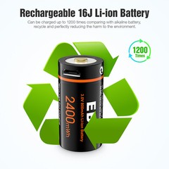 EBL 16340 CR123A USB Rechargeable Li-ion Battery 3.0V For Arlo Camera Lot