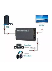 PS2 to HDMI Video Converter Adapter with 3.5mm Audio Output for HDTV Monitor US