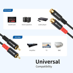 RCA Female to Male Extension Cable – Premium Audio Extender Cord for High Sound