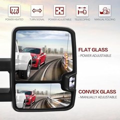 2PCS Towing Mirrors Power Heated Compatible for 1999-2002 Chevy Painted White