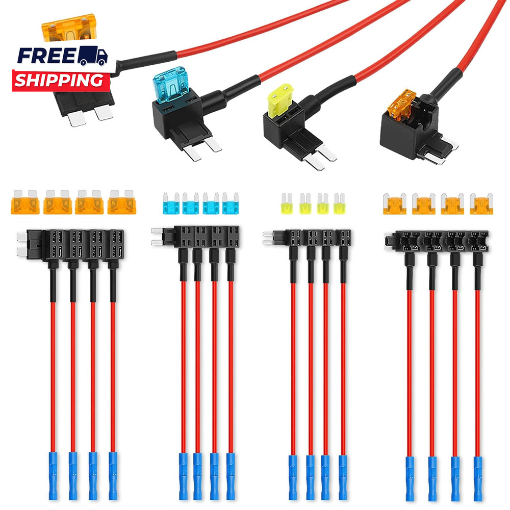 16 Pack 4 Types Fuse Tap Upgraded 12V Car Add a Circuit Fuse Tap Kit Micro2