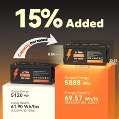 Litime 24V 230Ah LiFePO4 Battery Deep Cycle for Solar Off-grid Cabin Home Backup