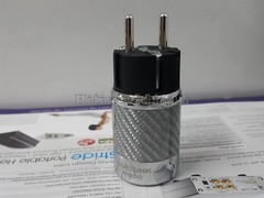 1Set AC Pure copper Platinum rhodium Power Plug Connector EU IEC Female Carbon